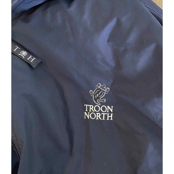 VTG Tommy Hilfiger Golf Jacket Men's XL Crest Full Zip Mesh Lined Blue Troon - Picture 4 of 7